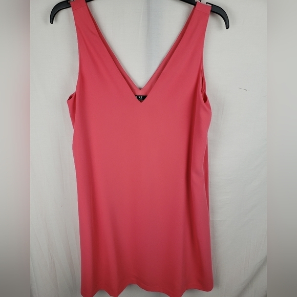 Lauren Ralph Lauren Coral Rose VNECK Coral Rose Dress Sz 10 - Picture 2 of 11